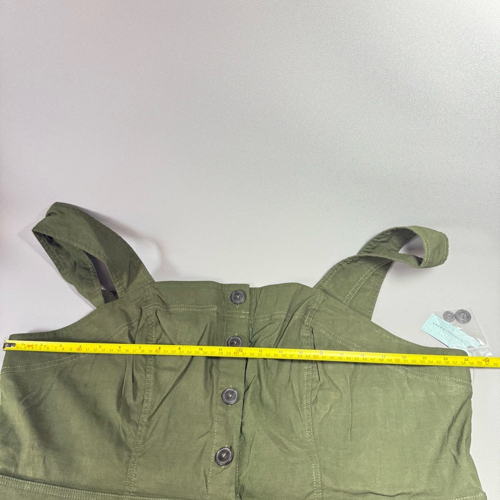 Maeve Anthropologie "The Colette" Green Sleeveless Cropped Wide Leg Jumpsuit - Picture 12 of 16